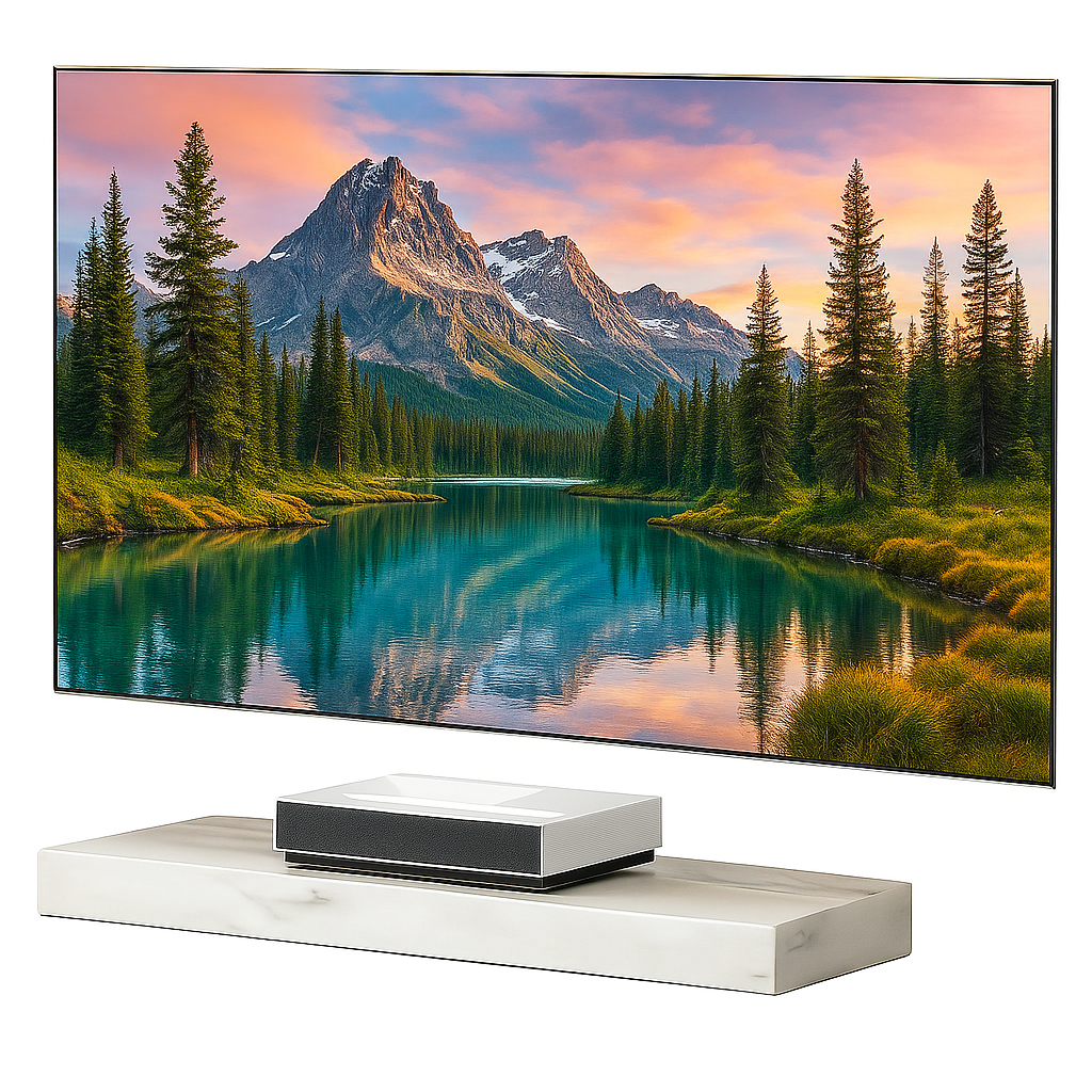 Hardscreen MIGRA Ultrathin CLR Rahmenleinwand für Ultrakurzdistanz Beamer, hochkontrast Heimkino Leinwand