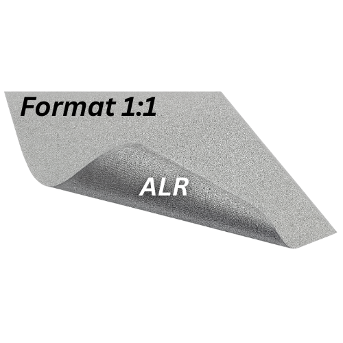 ALR Hochkontrast Leinwandtuch im Format 1:1 mit grauer Vorderseite und dunkelgrauer Rückseite für Standard- und Langdistanzprojektoren