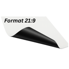 Leinwandtuch (Standard) konfektioniert im Format 21:9 – matte weiße Projektionsfläche mit schwarzer Rückseite (blackout)