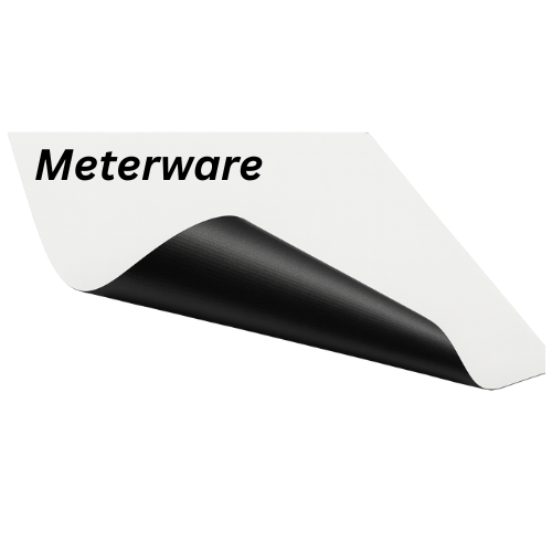 Leinwandtuch Meterware Lux 1 – mattweißes 4K-taugliches Blackout-Tuch (Gain 1.0) mit schwarzer Rückseite, Rollenbreiten 2,43 m / 3,20 m