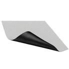 Akustisch transparentes Leinwandtuch mit weißer, matter Vorderseite und schwarzer Rückseite, perforiert für Lautsprecher hinter der Leinwand, Rollenbreite 2,24 m